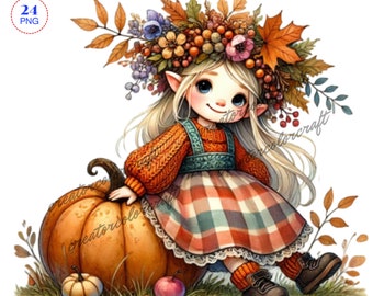 Fall gnomes clipart PNG Bundle, Fall Gnome Png, Autumn Gnome Png, Gnome Thanksgiving, Fall holidays Sublimation, Gnome With Flowers,Gift Tag