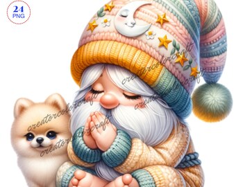 Praying Gnome, Christian Clipart, Gnome sublimation, Junk Journal, Card Making, Nursery Wall Art, Sublimation Printable, Gnome Nursery, kids