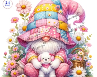 Clipart nain amoureux des chiens, téléchargement numérique, nain de la ferme des animaux, nain de maman fourrure, amoureux des animaux de compagnie, délice des amoureux des chiots, créations numériques en papier, chambre d'enfant
