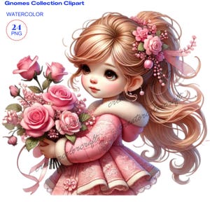 Clipart gnomes de la Saint-Valentin, mignons gnomes, mignon nain de la Saint-Valentin, clipart Saint-Valentin, gnomes PNG, usage commercial, journal indésirable, nain à tricoter