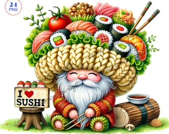 Gnomo pastelero, clipart de comida rápida, gnomo de verano, comida para acampar, gnomo chef, gnomo pastelero, gnomo horneado con amor, diario basura, niño