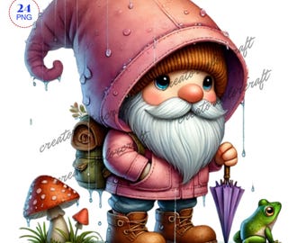 Rainy Day Gnome clipart, Cute gnomes clipart, Autumn Gnomes Clipart, Planner, Invitation, Umbrella Clipart,Fall Gnomes,Gnome with Rain Boots