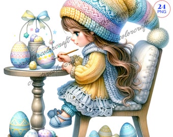 Clipart de nain de Pâques, clipart de jardin, graphiques png de nain de printemps, sublimation de nain, clipart de Pâques aquarelle aquarelle, clipart gnome fille