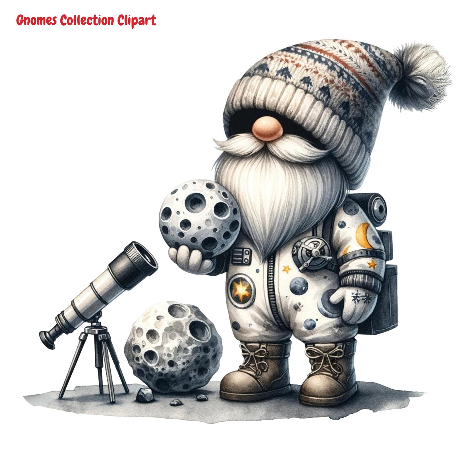 Space Gnome, Space Gnome Png, Rocket Gnome, Cute Gnomes Clipart, Space ...