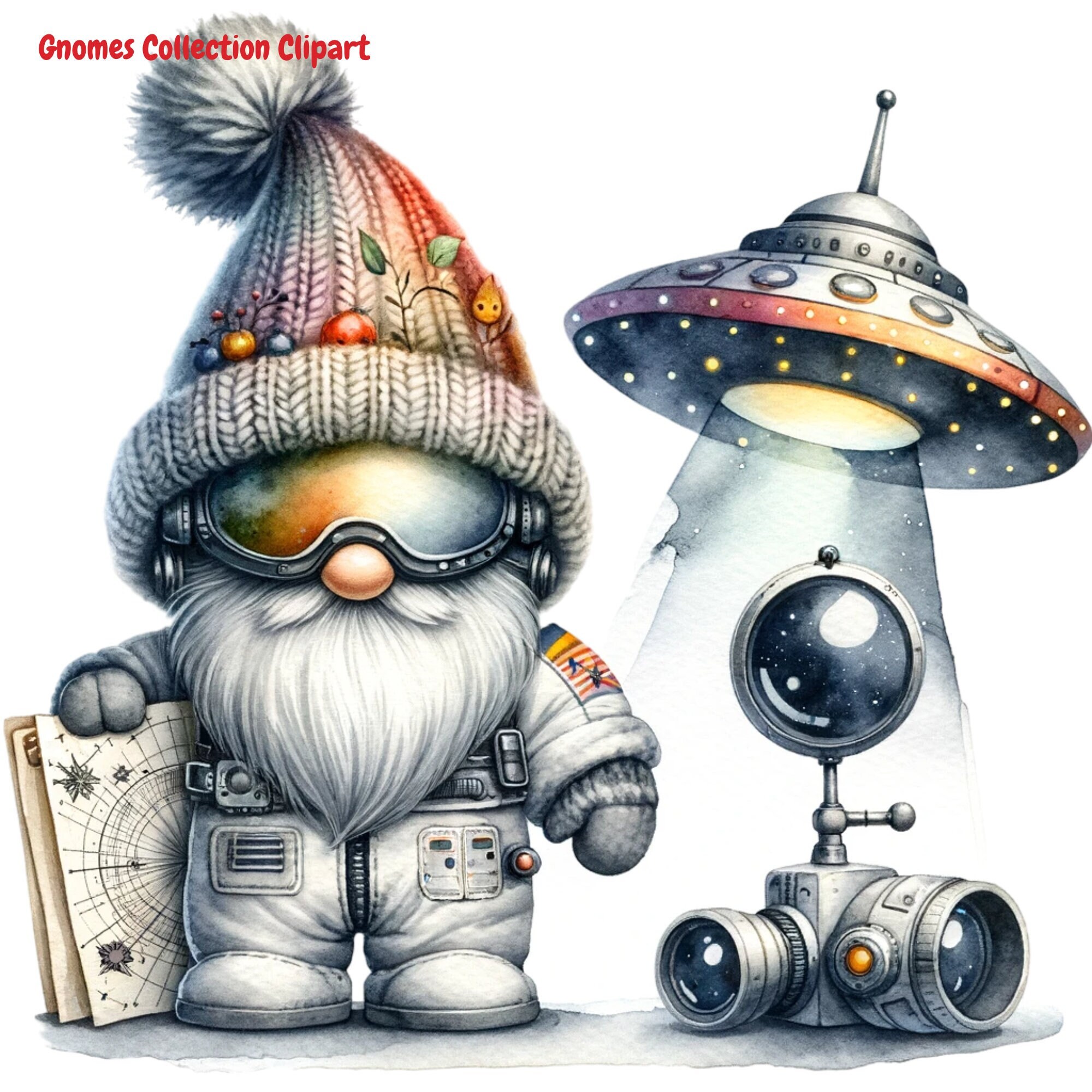 Space Gnome, Space Gnome Png, Rocket Gnome, Cute Gnomes Clipart, Space ...
