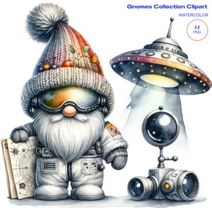 Weltraumzwerg, Weltraumzwerg png, Raketenzwerg, süße Zwergenclipart, Weltraum png, Universum png, Sublimieren png, Niedlicher Astronaut Digital Clip Art