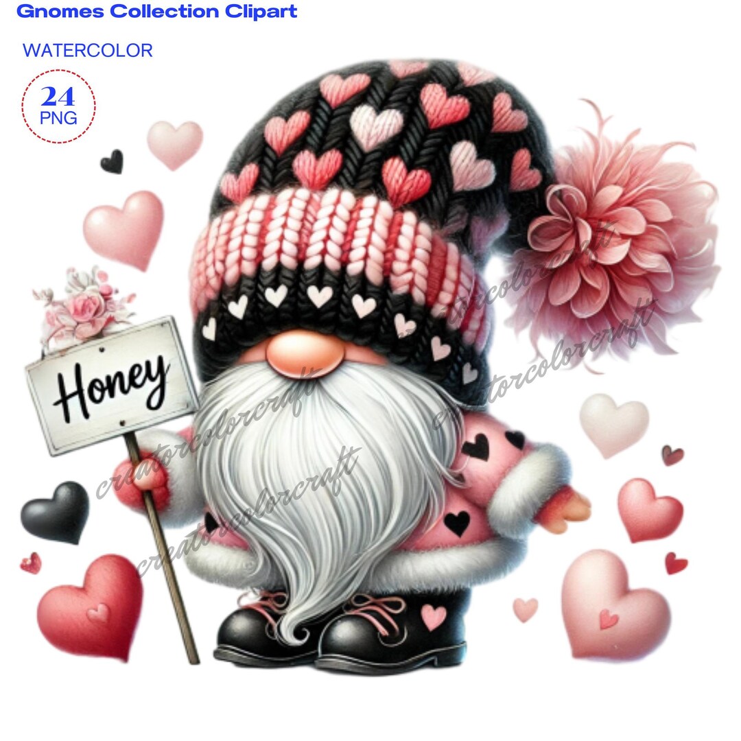 Valentines Gnomes Clipart, Cute Gnomes, Cute Valentine Gnome ...