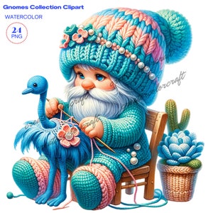 Stricken Clipart, häkeln Clipart, Gnom Clip Art, Gnom Sublimation, Junk Journal, Kartenherstellung, Handarbeiten Lehrer, Sublimation druckbar