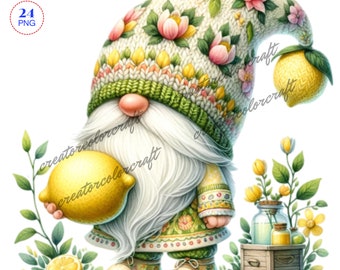 Lemon Gnome Clipart, Sublimation Designs, Lemon Gnome png, Gnome sublimation, Cute Gnome, Nature Gnome Clip Art, Junk Journal, Fruit Gnome