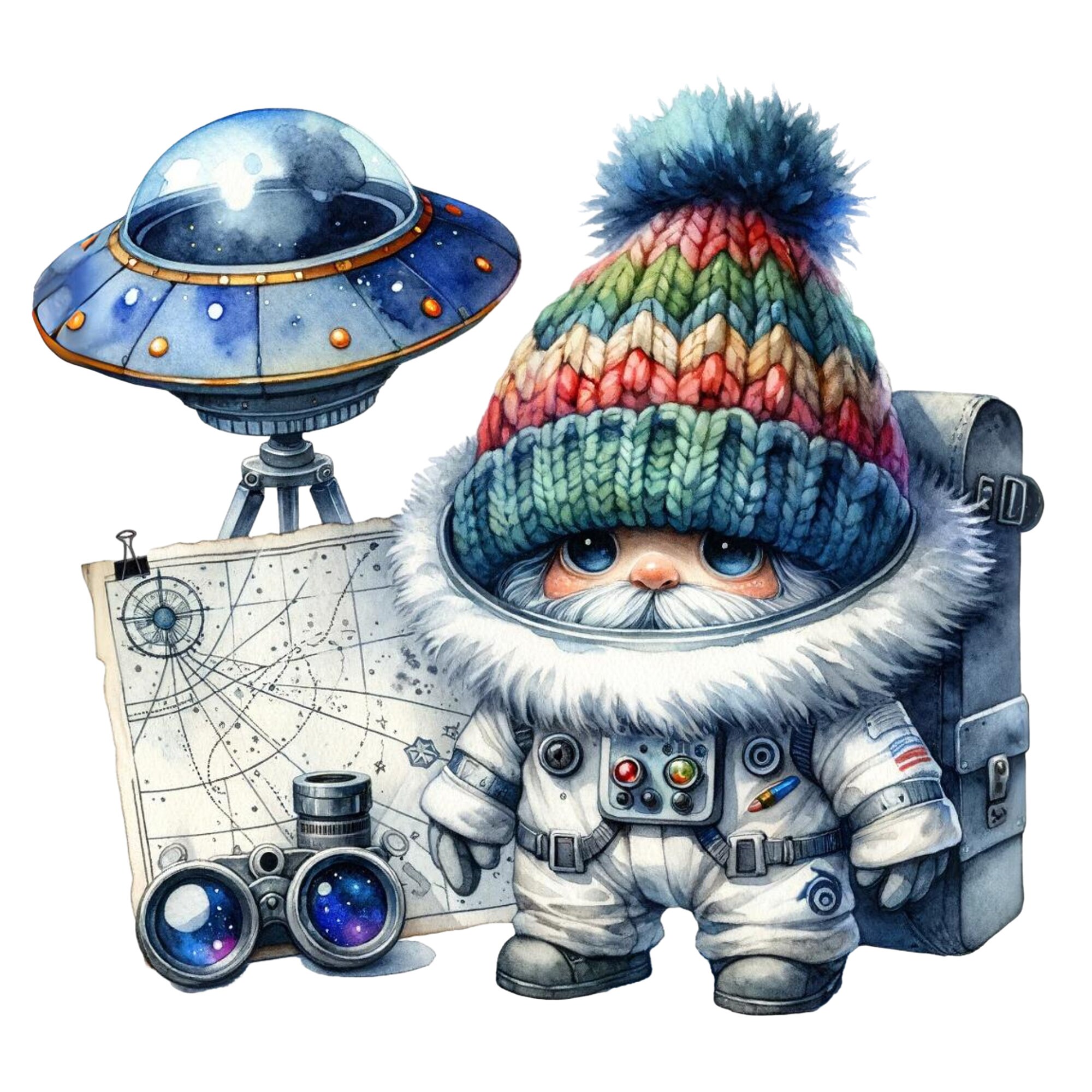 Space Gnome, Space Gnome Png, Rocket Gnome, Cute Gnomes Clipart, Space ...