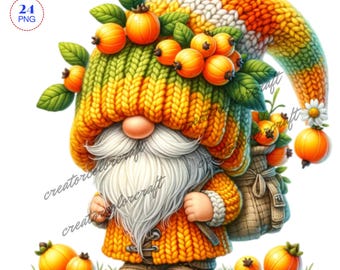 Cape Gooseberry Gnome Clipart, Banana Gnome png graphics, Garden Clipart, Spring gnome png, Gnome With Flowers,Summer gnome png, ,Chef gnome