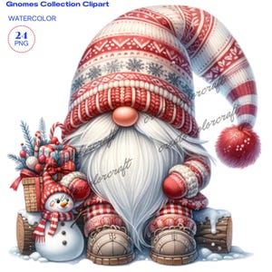 Gnomo navideño, Gnomo navideño PNG, Arte infantil, Descarga digital, Creación de tarjetas, Gnomo adorable, Manualidades digitales con papel, Gnomo de invierno