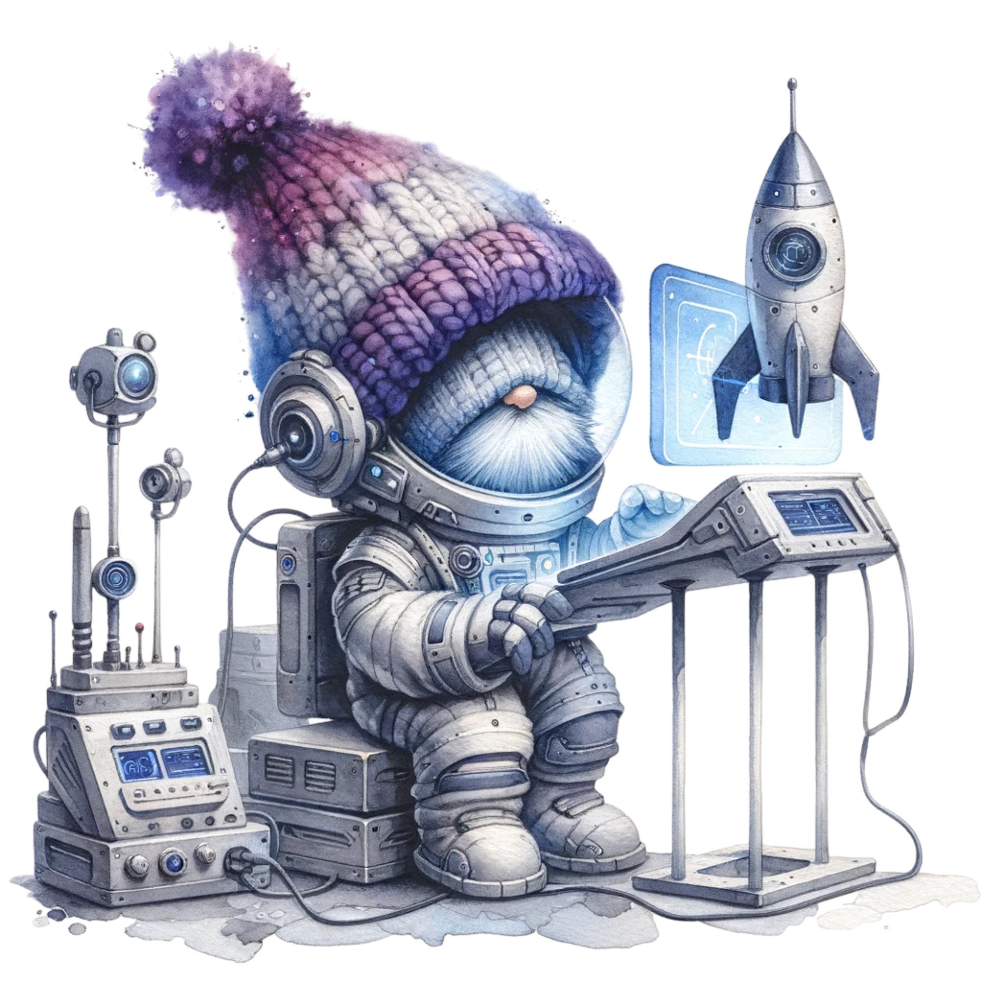 Space Gnome, Space Gnome Png, Rocket Gnome, Cute Gnomes Clipart, Space ...