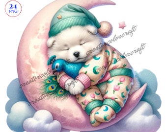 Sleeping Dog Clipart, Gnome Clip Art PNG Watercolor, Junk Journal, Card Making Gift Tag, Digital Images Sublimation Printable, Sublimation