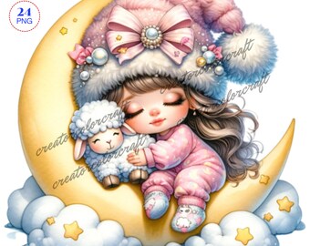 Clipart nain endormi, clipart PNG aquarelle, journal indésirable, fabrication de cartes étiquette cadeau, images numériques sublimation imprimable, sublimation