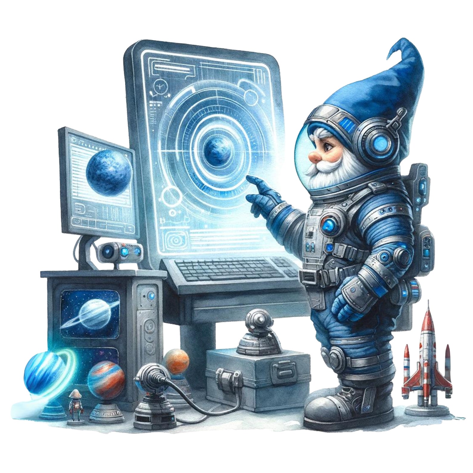 Space Gnome, Space Gnome Png, Rocket Gnome, Cute Gnomes Clipart, Space ...