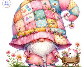 Cat Lover Gnome Clipart, Cat Png, Digital Download, Animal Farm Gnome, Fur Mama Gnome, Pet Lover, Kitten png,Digital Paper Craft,Nursery,Kid