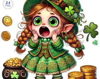 Watercolor St.Patrick’s Day Gnome Clipart, 24 PNG Festive Gnomes Clipart, St Patrick Day Clipart, Gnomes PNG,Fantasy Clipart,Commercial Use.