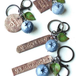Handmade Personalized Blueberry Keychain, Blueberry Bag Charm, Berry ...