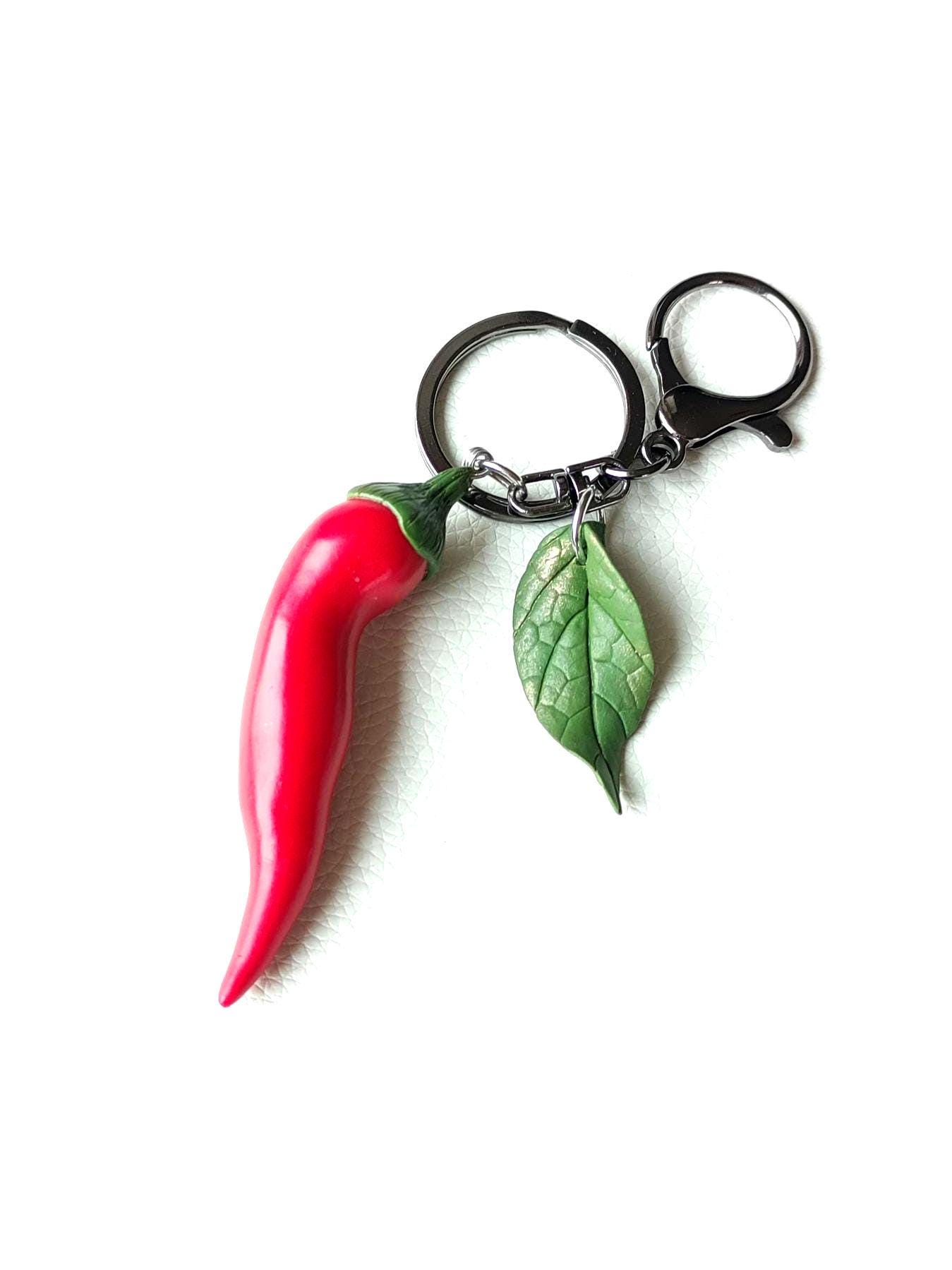 peperoncino rosso porta fortuna idea regalo ciondolo peperoncino 15 x 64 mm in metallo Gioie d'Oriente