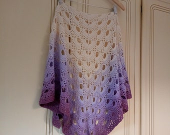 Châle "Lady", crochet fait main, point virus