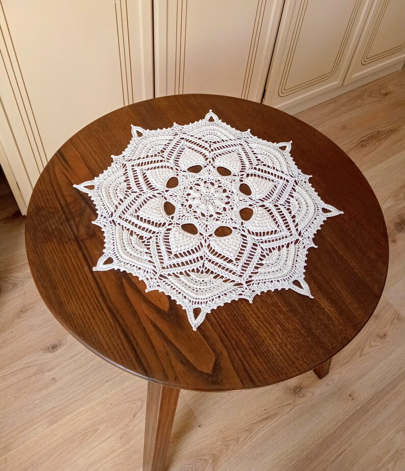 Crocheted, ivory colour, Tallulah doily image 4