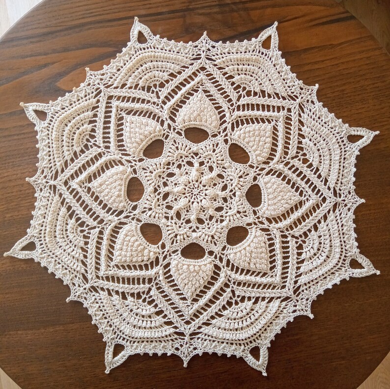 Crocheted, ivory colour, Tallulah doily image 1