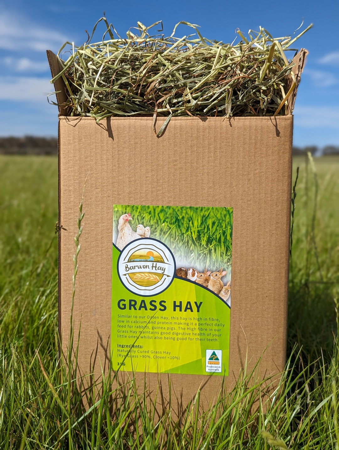 View of Fresh Grass Hay 3KG Box- Rabbit Bunny Food - Great Timothy Hay ...