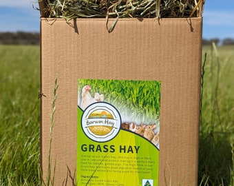 Fresh Grass Hay 3KG Box- Rabbit Bunny Food - Great Timothy Hay Alternative