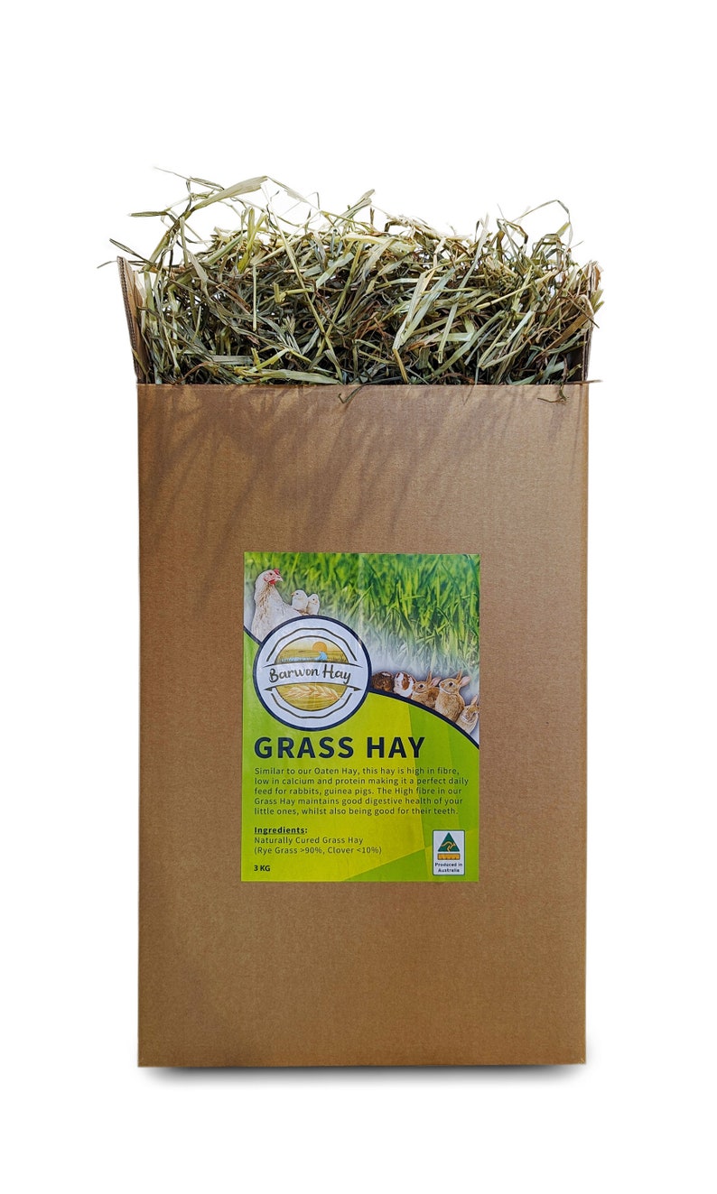 Curated visual reference: Visual Reference: Fresh Grass Hay 3Kg Box Rabbit Bunny Food