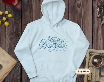 DnD Dungeon Master Hoodie, DM design gifts for dragon master of dungeons, hand drawn art designs