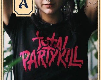Total Party Kill Dnd t shirt, TPK dnd 5e shirt, punk rock metal style bloody letters