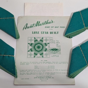 Precut Pieces Lone Star Quilt Kit by Aunt Martha&#39;s Studios