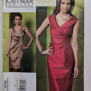 V1182 Vogue Evening Dress Pattern by Kay Unger New York Size FF (16 18 20 22)