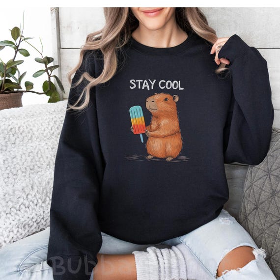 Cool Capybara Shirt, Stay Cool Summer Shirt, Cute Capybara Sweater