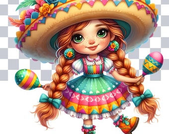 Cinco de Mayo Clipart: Fiesta Mexican Art, PNG Files (Digital Download)