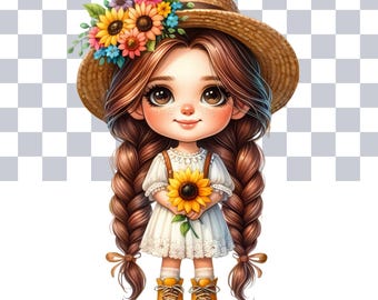 Sunflower Gnome PNG Clipart: Summer Sublimation Designs (12 Files)