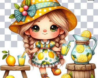 Lemonade Gnome PNG Bundle: Summer Clipart, Sublimation Files