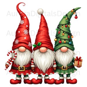 Christmas Three Gnomes Png, Christmas gnomes  Whimsical Holiday Gnome Clipart for Christmas Crafts, Sublimation Designs, T-Shirts & More,svg