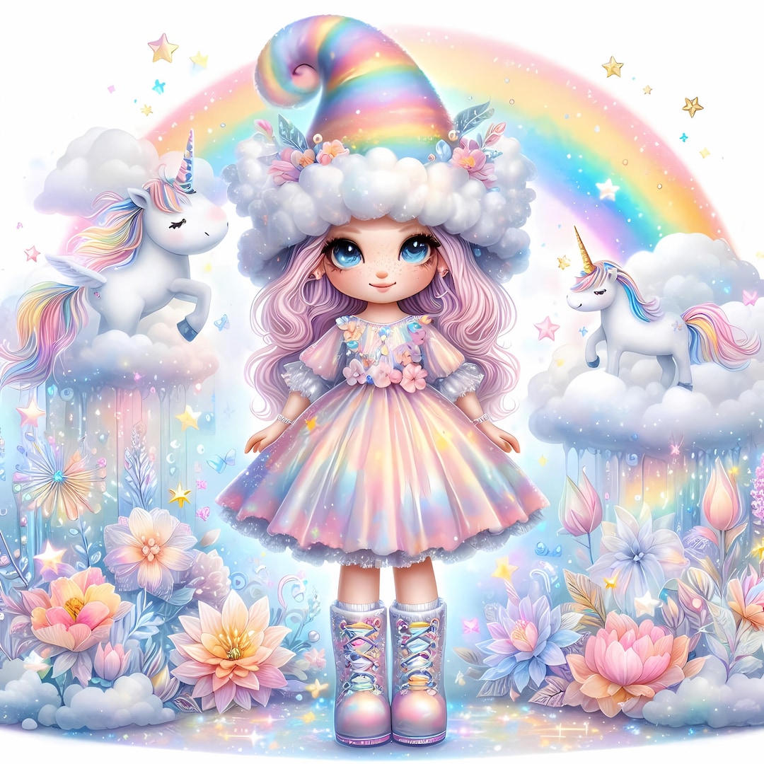 Unicorn Valley Gnome Clipart | 12 Jpegs | Fantasy Magical Gnome Art ...