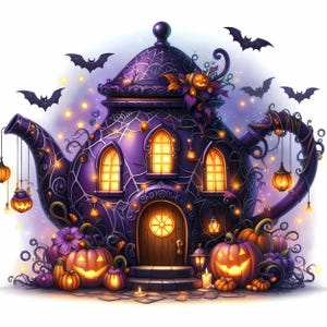 Spooky Haunted House Clipart: Halloween Graphics, JPEG & SVG (Digital Download)