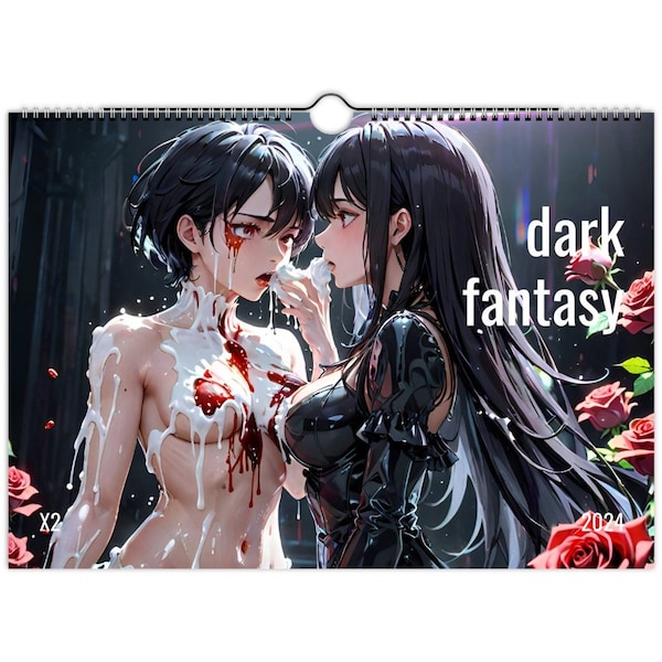 anime wall calendar 2024 - dark fantasy
