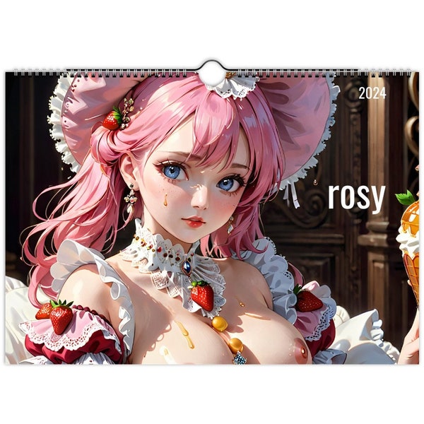 anime wall calendar 2024 - rosy