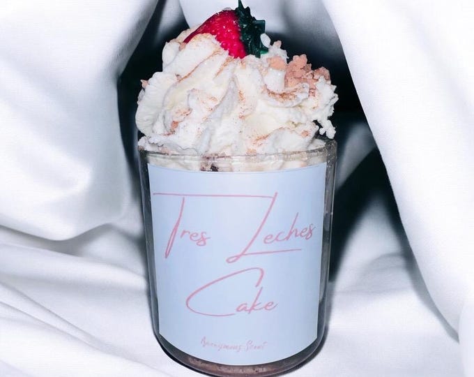 Tres Leches Cake Scented Coconut Soy Candle, Non-Toxic, Eco-Friendly, Foodie Scent, Day Gift, Home Decor, Smelling candle