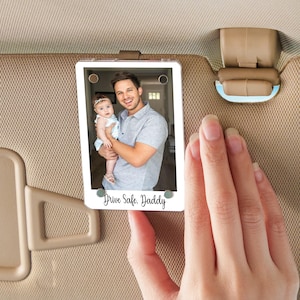 Personalized Photo Car Visor Clip - Custom Sun Visor Decoration for Car, Couples Gift, Wallet Photo Holder, Unique Car Accessories