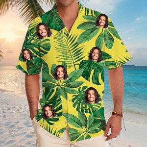 Custom Face Hawaiian Shirts Personalized Men Hawaiian Button Up Shirts Custom Face Shirts Summer Gifts Anniversary, Birthday, Vacation Gifts
