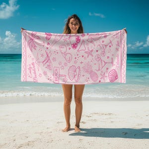 Custom Bachelorette Party Pool Towel Personalized Beach Towel Daisy Beach Towel Custom Name Beach Towel Kids Birthday Gift Bridesmaid Gift