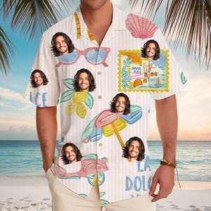 Custom Face Hawaiian Shirts Personalized Men Hawaiian Button Up Shirts Custom Face Shirts Summer Gifts Anniversary, Birthday, Vacation Gifts
