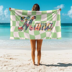 Kids Adult Name Towel, Personalized Towel, Personalized Beach Towel, Towel with Name, Gift for Kids, Colored Towel, Custom Beach Towel