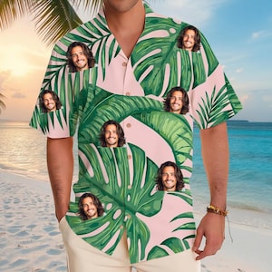 Custom Face Hawaiian Shirts Personalized Men Hawaiian Button Up Shirts Custom Face Shirts Summer Gifts Anniversary, Birthday, Vacation Gifts